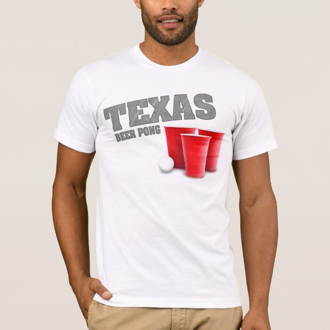 Camiseta de Pong de la cerveza de Tejas (Anverso)
