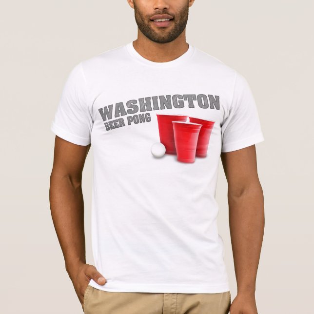 Camiseta de Pong de la cerveza de Washington (Anverso)