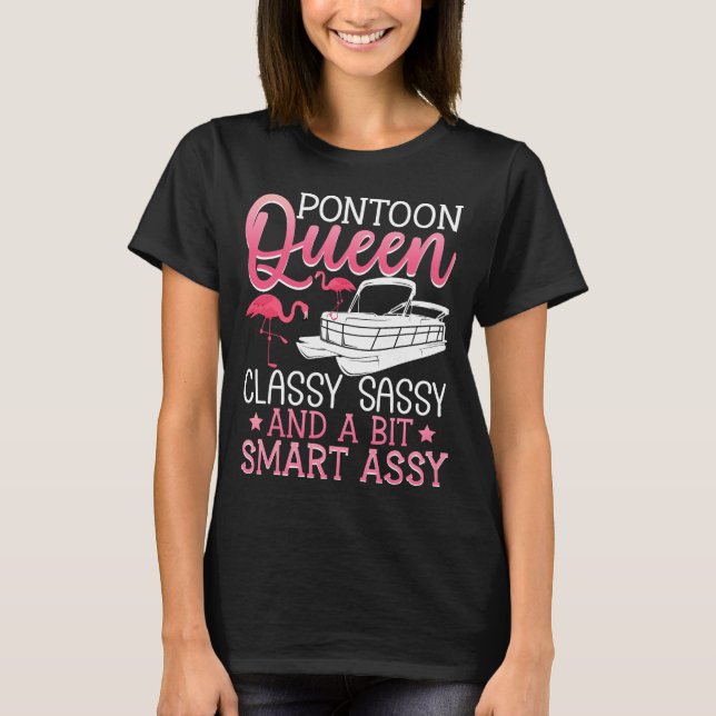 Camiseta de Pontoon Queen Flamingo Boating (Anverso)