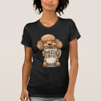 Camiseta de Poodle Adorable Amante del Café