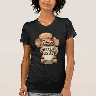 Camiseta de Poodle Adorable Amante del Café