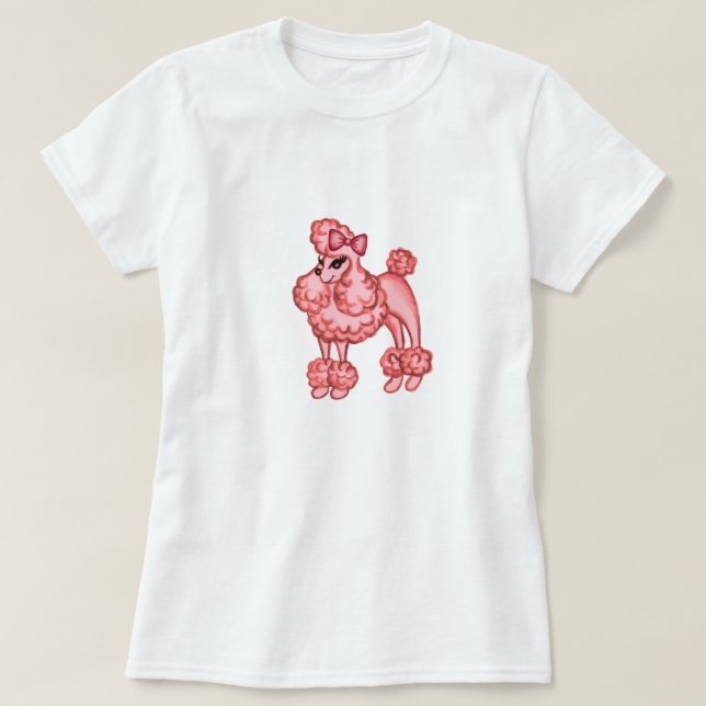 Camiseta de Poodle Rosa (Diseño del anverso)