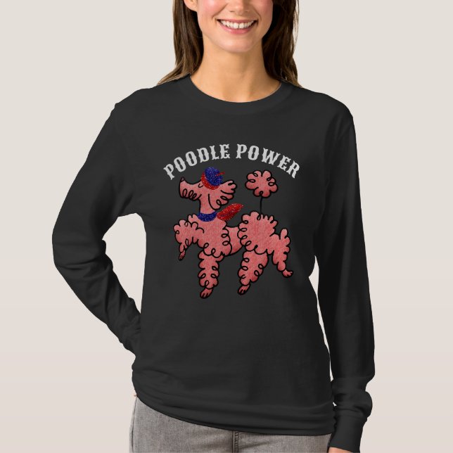 Camiseta de poodle rosado Power Cute (Anverso)