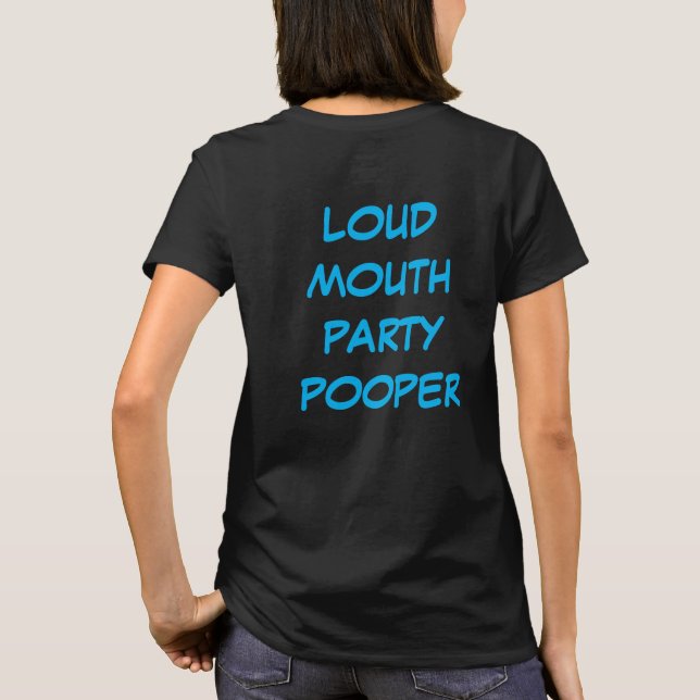 Camiseta de Pooper, Fiesta de boca alta (Reverso)