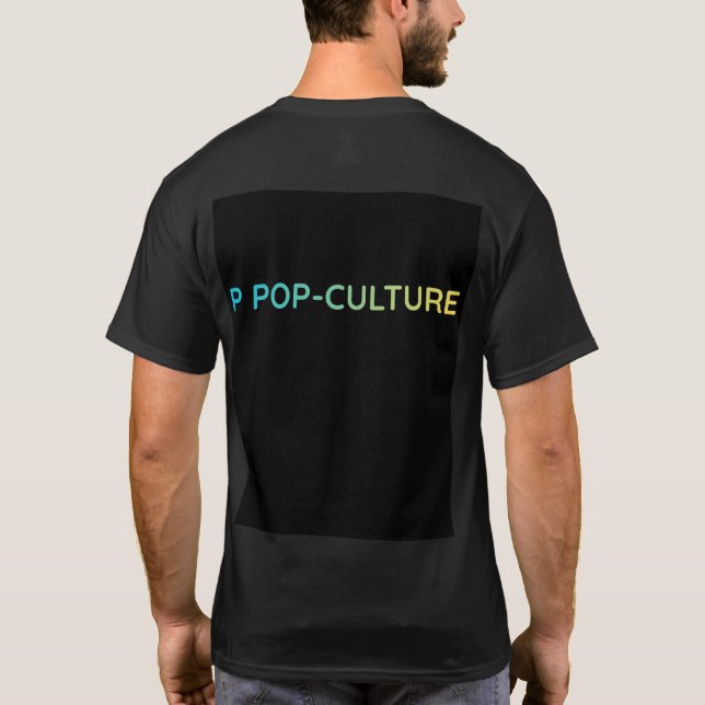 Camiseta de POP-CULTURA - Tipografía de gradiente  (Reverso)
