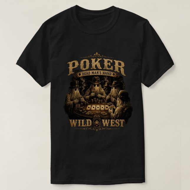 Camiseta de póquer fantasma de la mano del hombre  (Diseño del anverso)