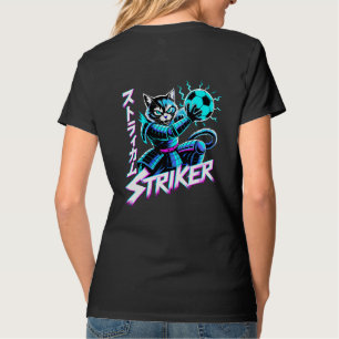 Camiseta de portera de gato cyberpunk feroz para m