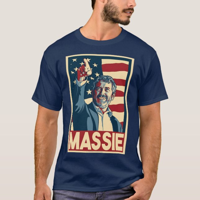 Camiseta de póster de campaña de Thomas Massie hér (Anverso)