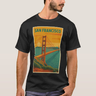 Camiseta de póster de viaje vintage de San Francis