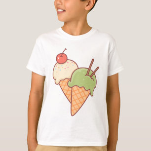 Camiseta de postre de dibujos animados para niño