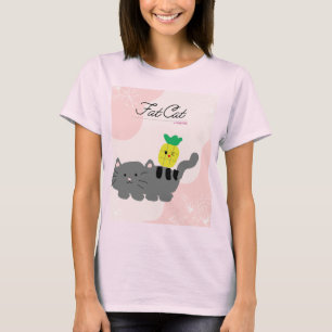 Camiseta de primavera de PINK, gato gordo de las m