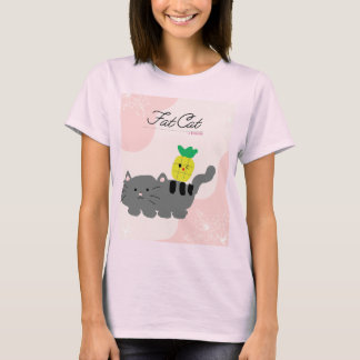 Camiseta de primavera de PINK, gato gordo de las m