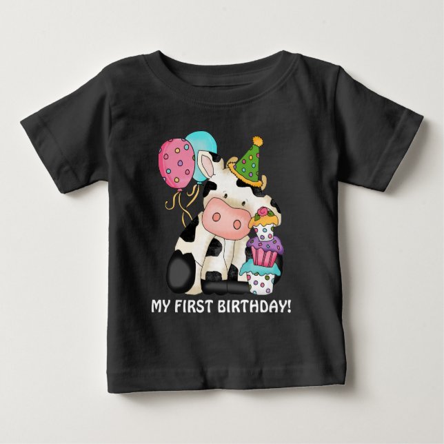 Camiseta de primer cumpleaños de Unisex (Anverso)