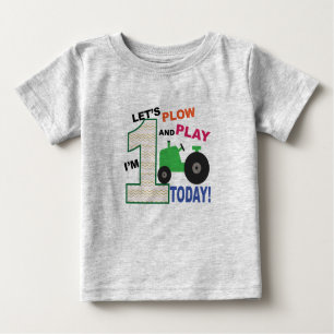 camiseta de primer cumpleaños del tractor verde