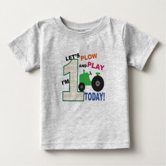 camiseta de primer cumpleaños del tractor verde