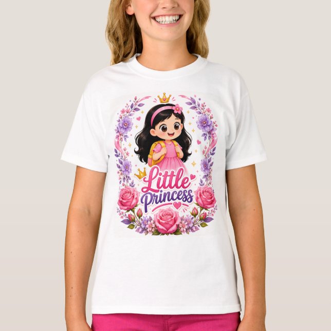 Camiseta de princesa para niños. (Anverso)