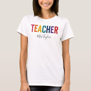 Camiseta de profesor con nombre para el regreso a 