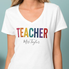 Camiseta de profesor con nombre para el regreso a 