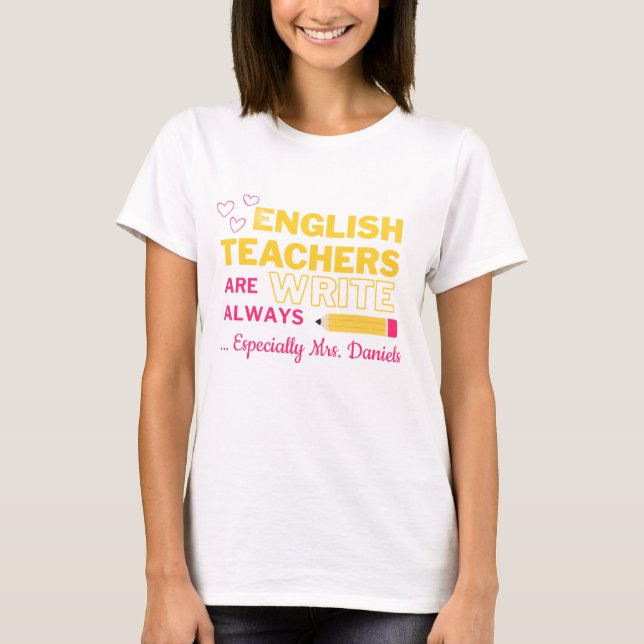 Camiseta de profesor de inglés personalizable (Anverso)