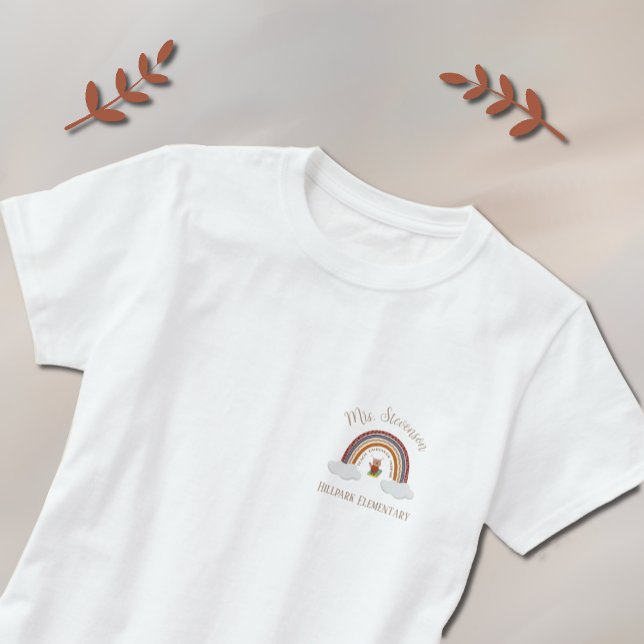 Camiseta de profesor de Owl & Rainbow con nombre e (Subido por el creador)