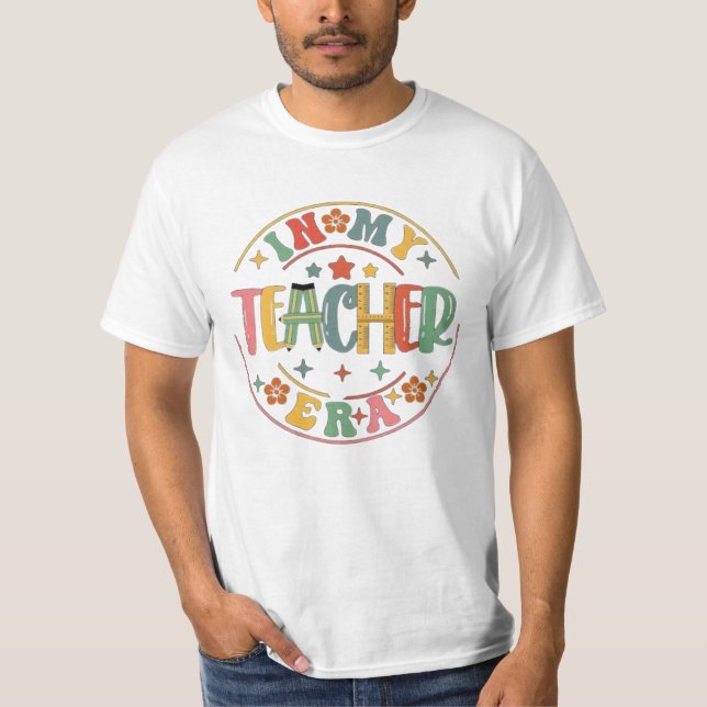 Camiseta de Profesora Bonita Neutral Boho  (Anverso)