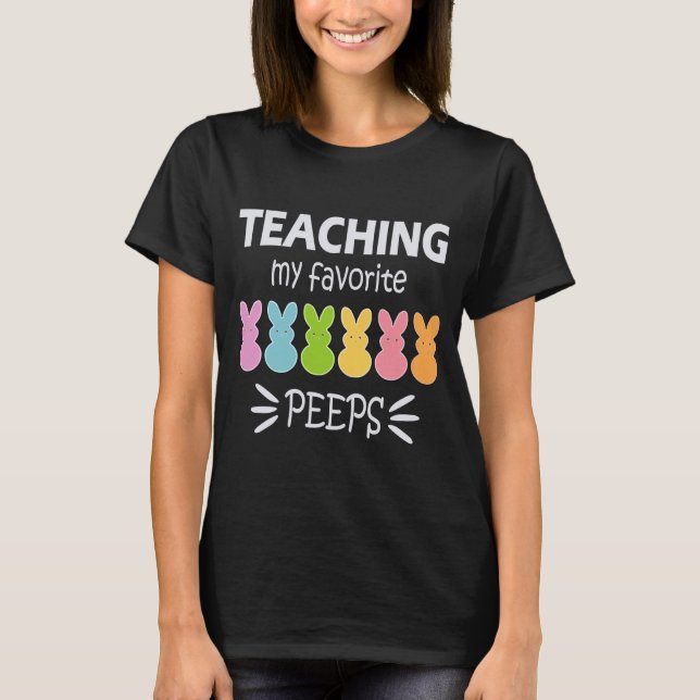 Camiseta de profesora de conejitos de Pascua (Anverso)