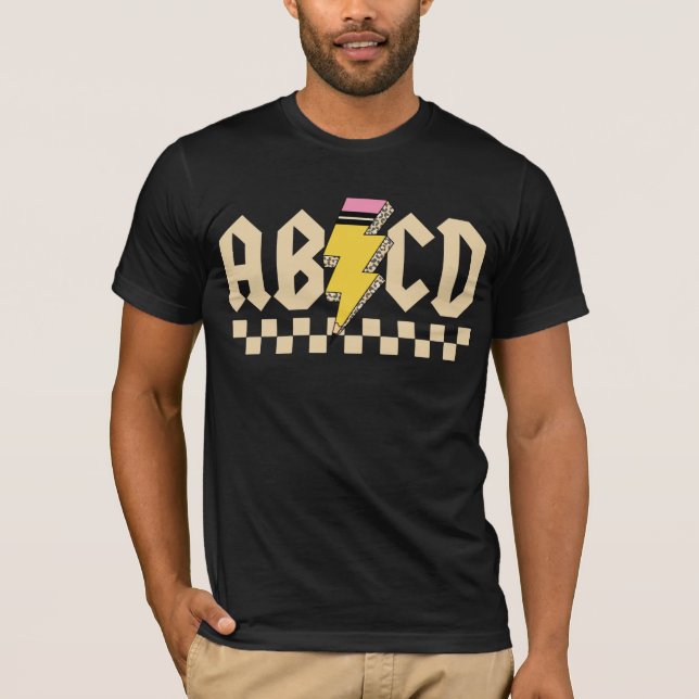 camiseta de profesores abcd, camiseta parodia de a (Anverso)