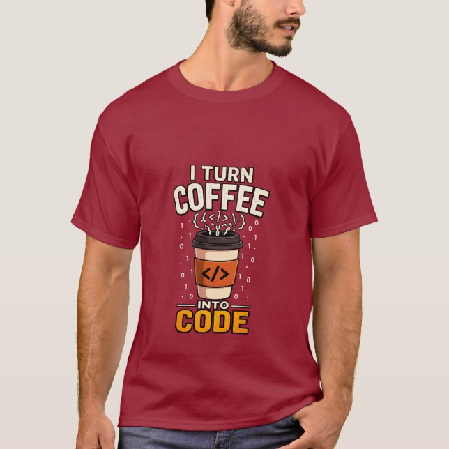 Camiseta de Programador Café para Código (Anverso)