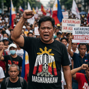 Camiseta de protesta anti Marcos Filipina Corrupci