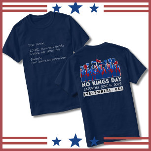 Camiseta de protesta del Día sin Reyes a Trump