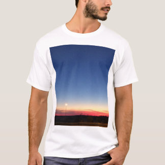 Camiseta de puesta de sol ardiente para iluminar t