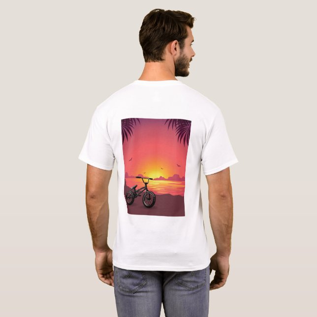 Camiseta de puesta de sol BMX (Reverso completo)