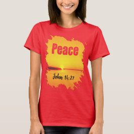 Camiseta de puesta de sol brillante con escritura