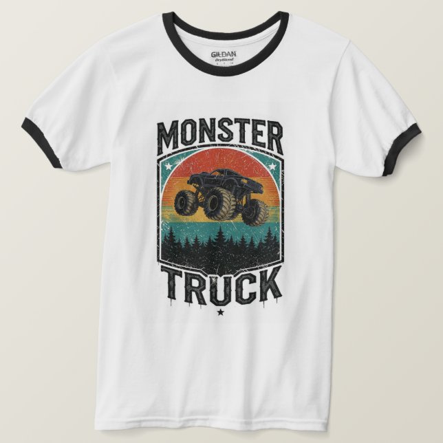 Camiseta de puesta de sol de camión monstruo vinta (Anverso del diseño)