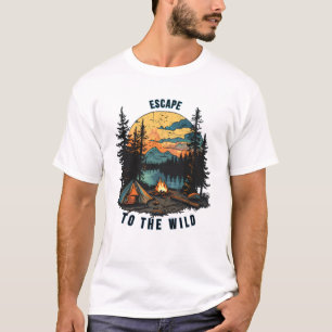 Camiseta de puesta de sol de camping vintage Escap