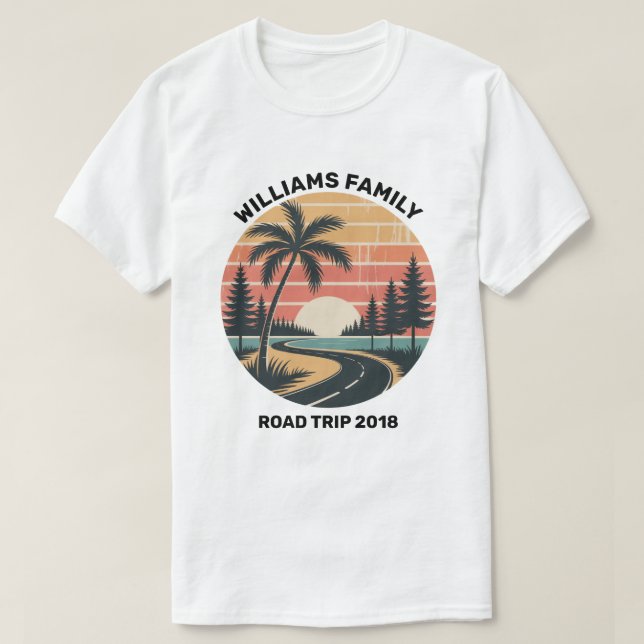 Camiseta de puesta de sol de verano de palmera de  (Diseño del anverso)