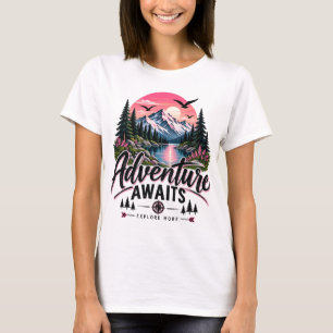 Camiseta de puesta de sol en la montaña Adventure