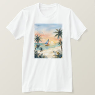 Camiseta de puesta de sol en la playa Boracay acua