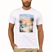 Camiseta de puesta de sol en la playa Boracay acua