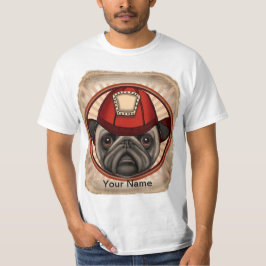 Camiseta de pug bombero
