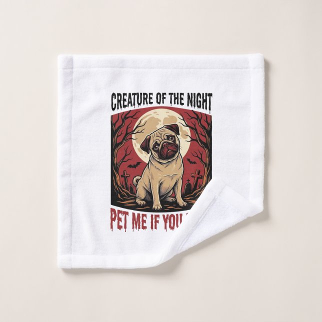 Camiseta de Pug de Halloween con Cementerio Espelu (Toallita)