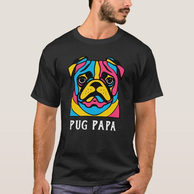 camiseta de pug de tono de personalizable 3 (Anverso)