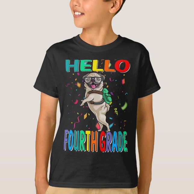 Camiseta de pug Dog de 4° grado (Anverso)