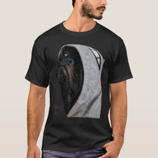 Camiseta de pug negro para mujeres y hombres, vida