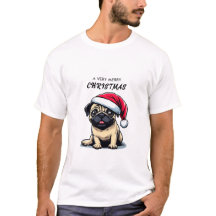 CAMISETA DE PUG PARA NAVIDADES