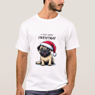 CAMISETA DE PUG PARA NAVIDADES