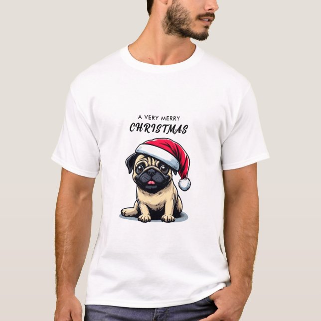CAMISETA DE PUG PARA NAVIDADES (Anverso)