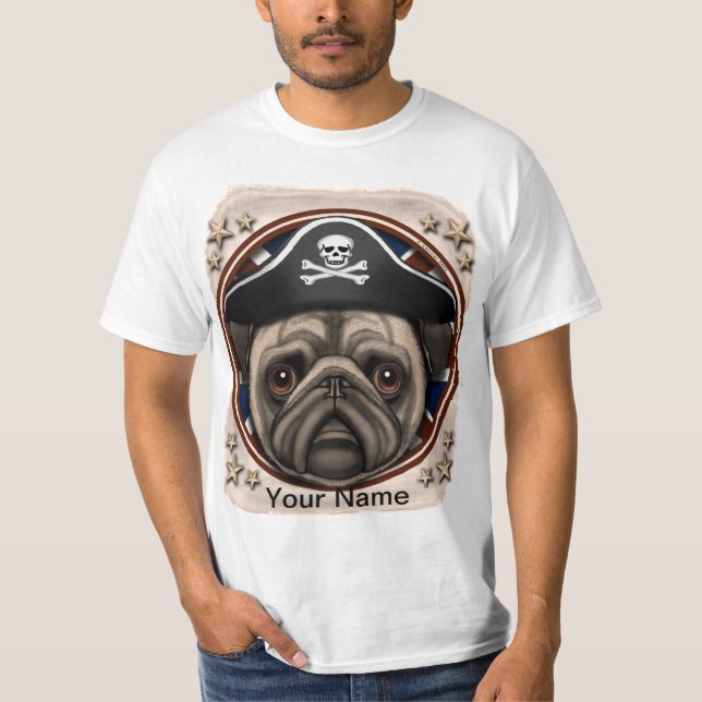 Camiseta de Pug Pirata (Anverso)