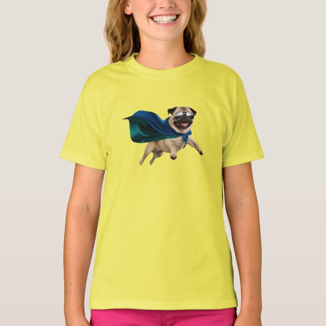 Camiseta de Pug Superhero Kid (Anverso)
