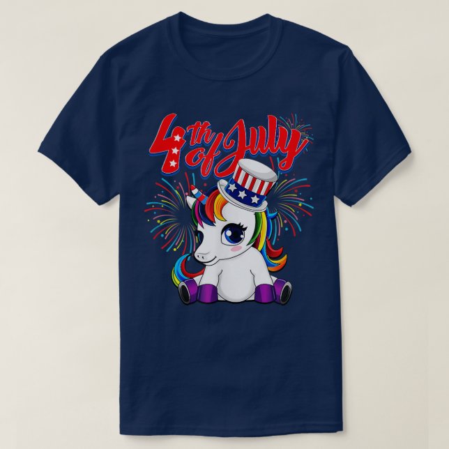 Camiseta De Pullover De Unicornio 4 De Julio (Diseño del anverso)